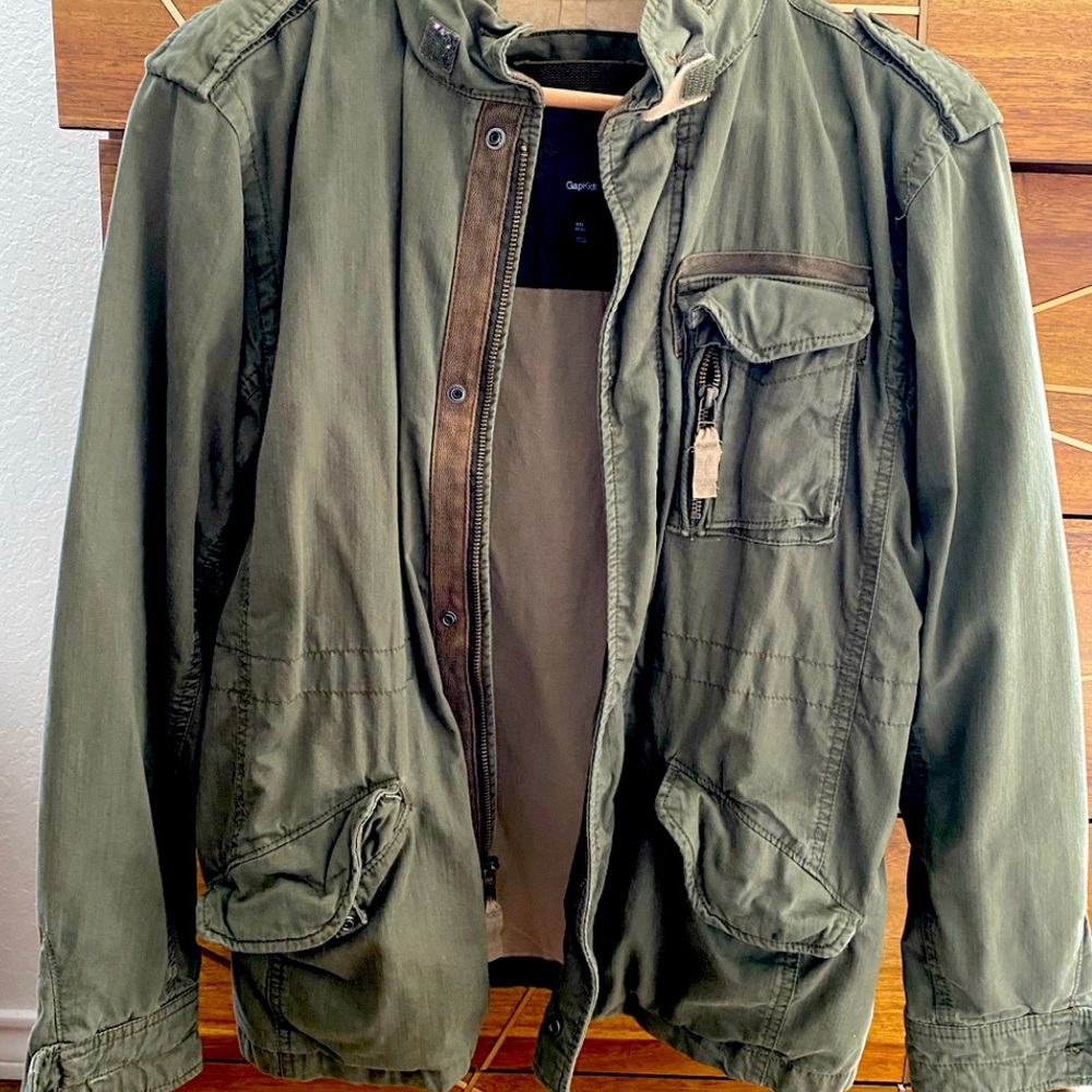 GAP KIDS Utility Jacket. OD Green. Size 14/16